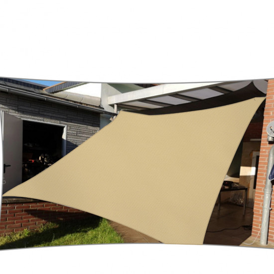 SPORTYOUTH Sun Shade Sail,10' x 10' Square UV Block Cover Canopy,Shade Cloth Awning Shelter for Patio Pergola Backyard Garden Carport Deck Lawn